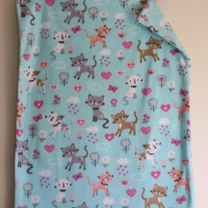Kitties Hearts Fleece Blanket #B- Cat/Kitten, Child, Toddler, Baby
