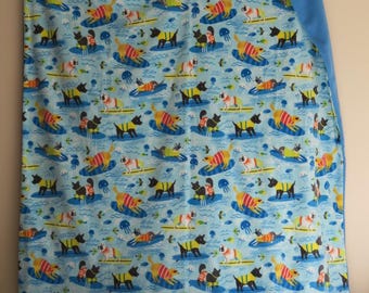 Surfing Dogs #C Fleece XL Throw/Blanket