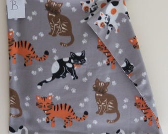 Happy Cats Fleece Blanket #B - Cat/Kitten, Child, Toddler, Baby