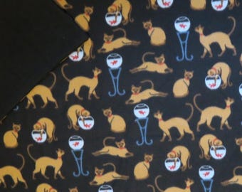 Fleece Twin Size Blanket - Clever Siamese Fishing For Goldfish