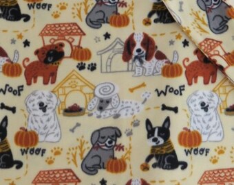 Fall/Autumn Pups Fleece Blanket #B - Pet, Child, Toddler, Baby