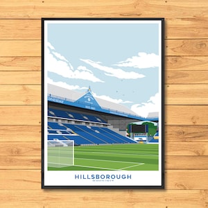 Hillsborough, Stadium, Print, Sheffield, Wednesday, Football, Poster, Soccer, Gift for him, Gift for Boyfriend, Sheffield Art