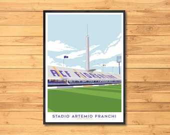 Fiorentina, Stadium, Print, Stadio Artemio Franchi, Viola, Fiorentina, Art, Poster, Fan, Idea, Gift,