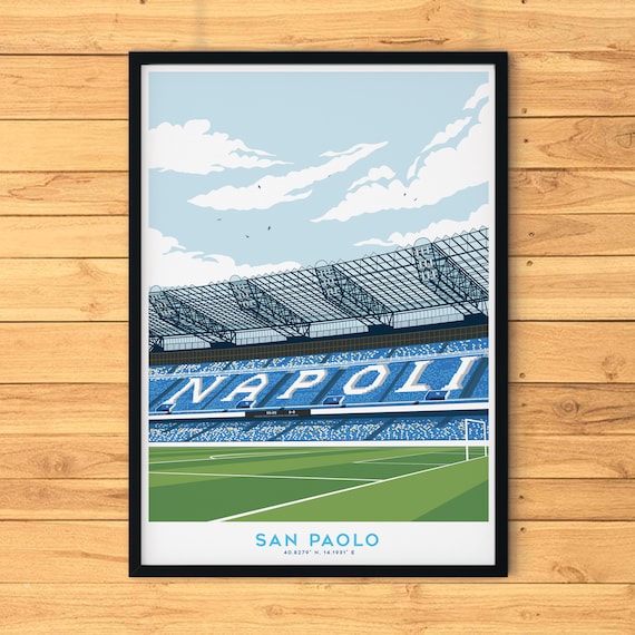 Poster Stade Diego Maradona – Affiche Vintage Napoli Pour Décoration Murale | Cadeau Fan Foot