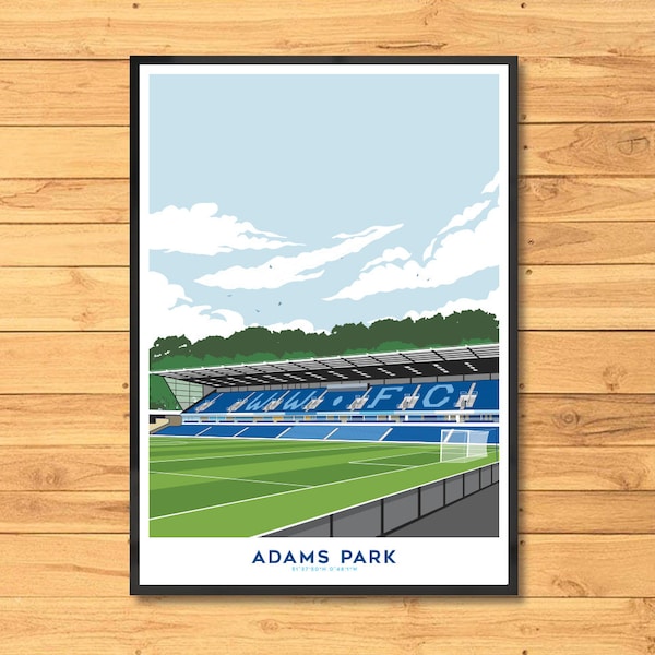 Wycombe, Stadio, Stampa, Adams Park, Calcio, Poster, Wanderers, Regalo per il fidanzato, Wycombe Print, Wycombe Poster, Wycombe Art