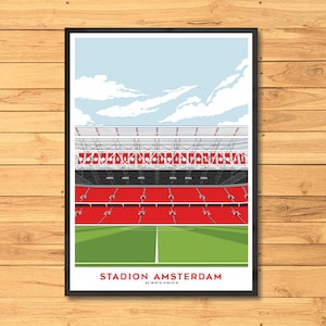 Ajax Stadium, Arena, Stadium, Amsterdam, Ajax, Print, Poster, Soccer, Artwork, Gift for him, Ajax Art, Ajax Print, Ajax Poster, Design