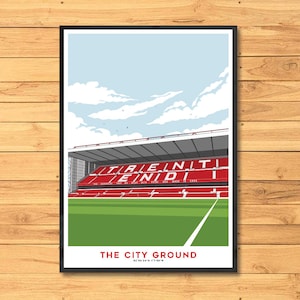 City Ground Stadium Art Print, Nottingham Forest Football Poster
