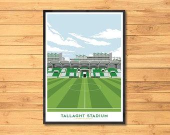 Tallaght Stadium Art Print, Dublin Football Stadium Poster