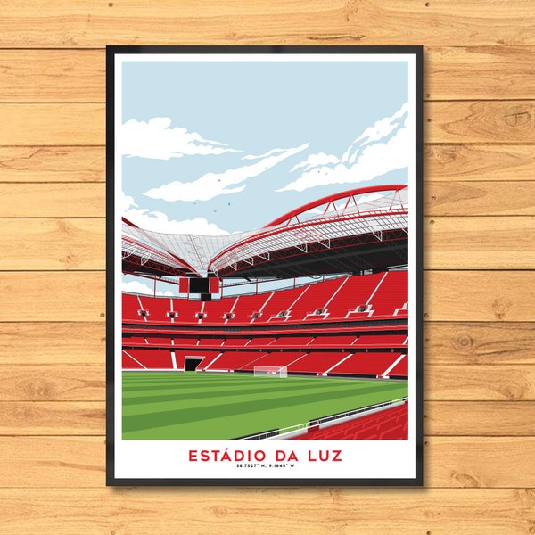 Benfica, Stadium, Estadio Da Luz, Print, Football, Poster, Soccer, Lisboa, Boyfriend, Benfica Art, Benfica Print, Benfica Poster, Design