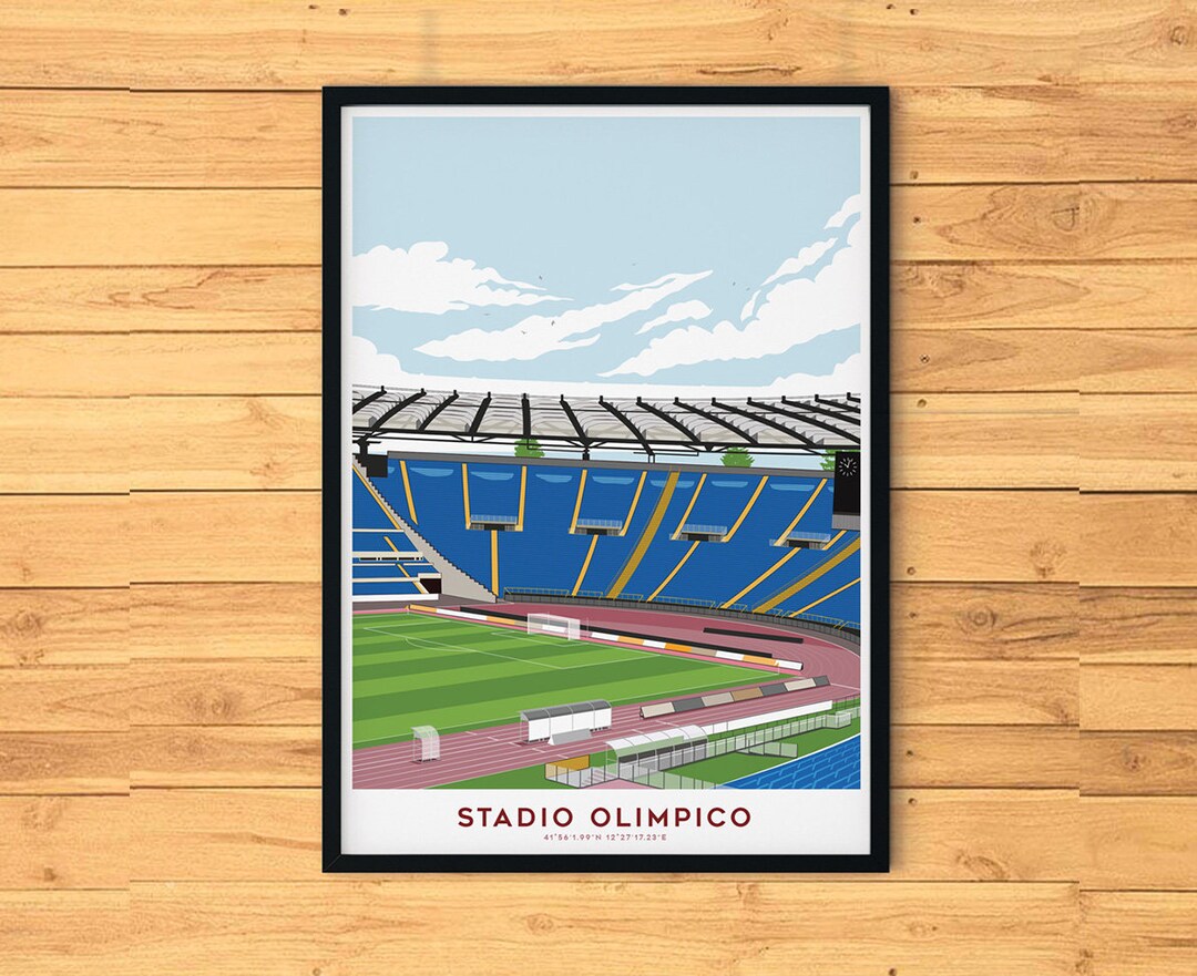 Roma Stadium, Stadio Olimpico, Football, Poster, Roma, Rome, Artwork ...
