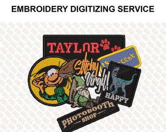 Embroidery digitizing service for machine embroidery .PES .DST and more Fast Turnaround