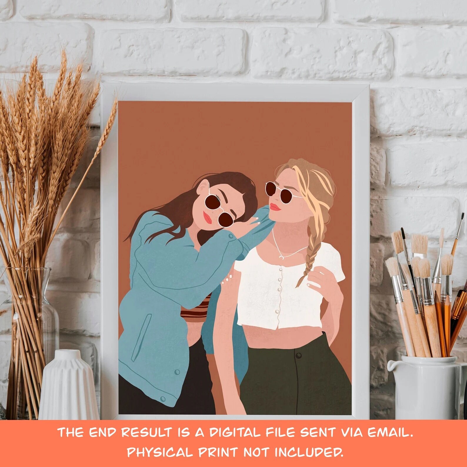 Custom Digital Minimalist Portrait Prints