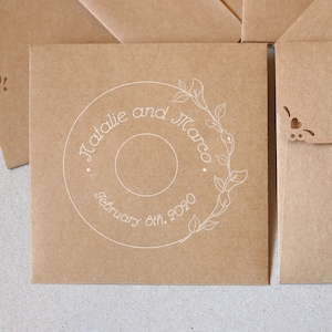 50 buste per CD - Buste per CD Kraft stampate personalizzate - Buste quadrate 5x5 6x6 per album fotografici DVD Buste per bomboniere rustiche