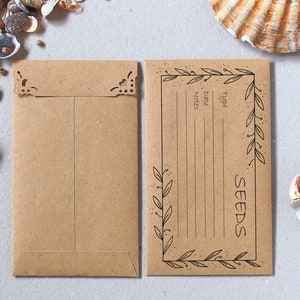25 Small Brown Kraft Envelopes - Ecofriendly Seed Saving Envelopes, #5 ...