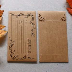 25 Brown Kraft Envelopes, size 3x5.5 Eco-Friendly Recycled Seed Packets, Seed Saving Envelopes, Gardening gift, Seed Storage image 1