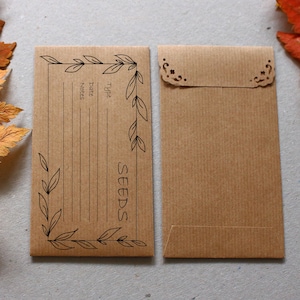 25 Brown Kraft Envelopes, size 3x5.5 Eco-Friendly Recycled Seed Packets, Seed Saving Envelopes, Gardening gift, Seed Storage image 1