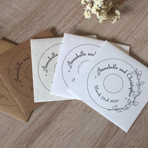 25 buste per CD per bomboniere - Buste per CD Kraft stampate personalizzate - Buste Kraft marroni quadrate da 5x5" per copertina DVD fotografico