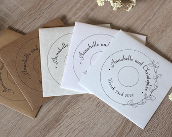 25 Wedding Favors CD Envelopes - Custom Printed Kraft CD Sleeves - 5x5" Square Brown Kraft Envelopes for Photo DVD cover