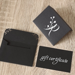 Mini zwarte kaarten & enveloppen, 50 zwarte en gouden kaarten, bedankkaarten met enveloppen, op maat gemaakte cadeaukaart, bruiloft bedankjes