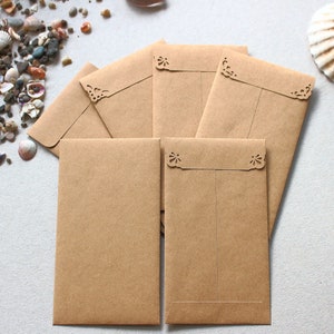 25 Kraft Umschläge - Größe #5 Münze Umschläge für Cash-Tickets Geschenkkarten, rustikale Hochzeit Gefälligkeiten, kleine Samen Pakete Eco Friendly - 3.125x5.5"