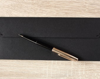 25 #10 BLACK Envelopes - 4x9" Long Busines sized Envelopes for Wedding / Party Invitations - Long Mailing Envelopes Handmade