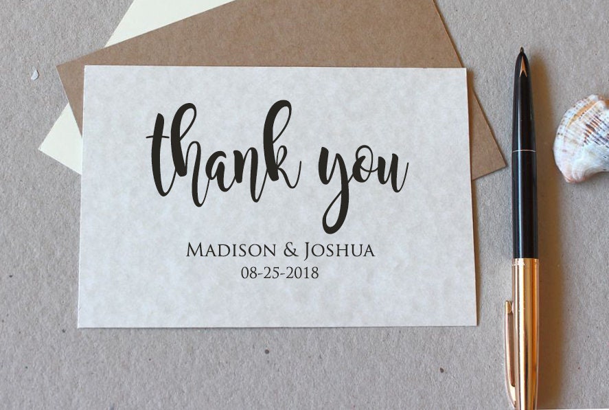 25 Wedding Thank You Cards With Envelopes, Mini Note Cards Brown Kraft ...