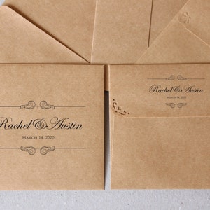 50 buste per bomboniere per CD di nozze - Buste per CD personalizzate - Bomboniere rustiche per gli ospiti di nozze - Buste Kraft quadrate stampate personalizzate con copertina DVD