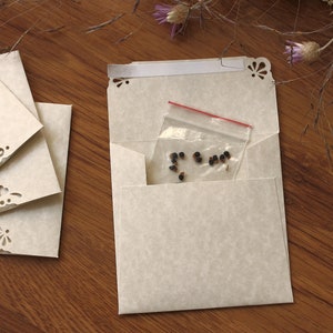 25 Mini Square Envelopes Parchment Natural paper Handmade Wedding Guest Book Alternative Wedding Favors Gift Card Envelopes image 3