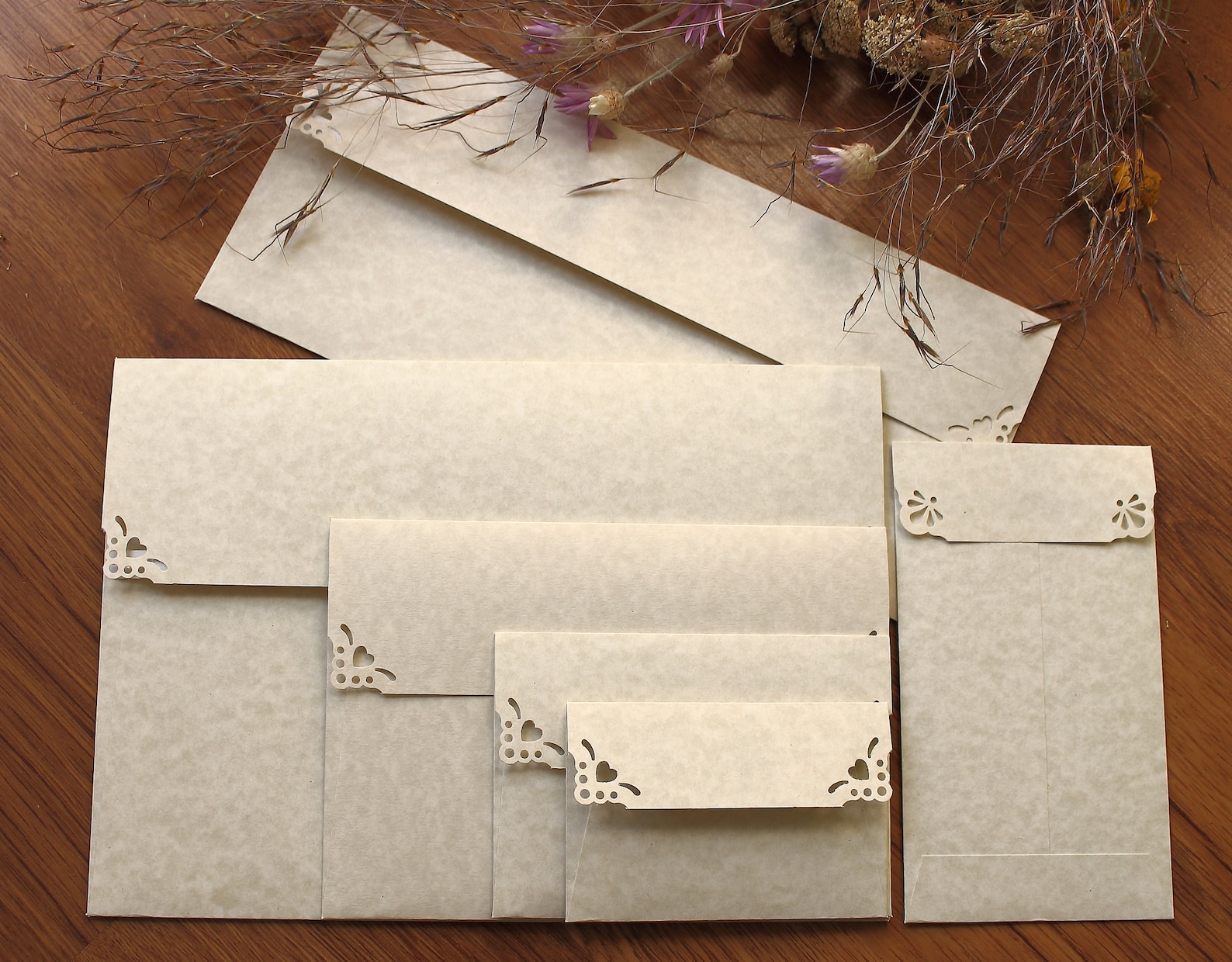 25 Mini Envelopes With Blank Cards Parchment Natural Paper Wedding