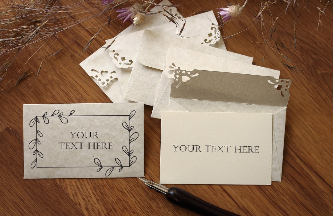 25 Personalized Mini Cards With Envelopes - Wedding Thank You Cards ...