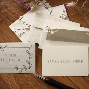 25 Personalized Mini Cards with Envelopes - Wedding Thank You cards - Gift Card Envelopes - Custom Printed Wedding Favor Seed Packets