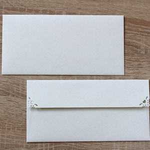 25 sobres n.° 10, 4 x 9 pulgadas, sobres de tamaño empresarial de color blanco tiza natural para invitaciones de boda/fiesta, sobres largos para envío, respetuosos con el medio ambiente