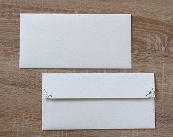 25 #10 Envelopes - 4 x 9" Natural Chalk White Business sized Envelopes for Wedding |Party Invitations - Long Mailing Envelopes,Eco Friendly
