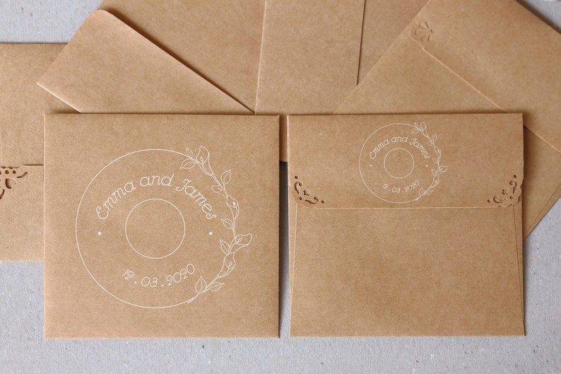 50 CD Envelopes Custom Printed Kraft CD Sleeves 5x5 6x6 Etsy