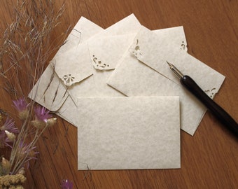 25 C7 Parchment Natural Envelopes - Small Handmmade Envelopes for Wedding Thank You Cards, Save the Date Magnet - Gift Card Envelopes