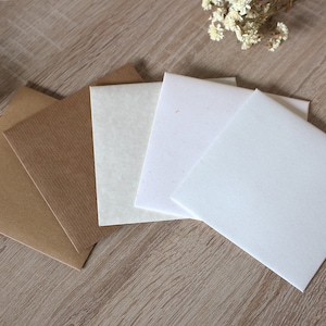100 Small Square Envelopes, Recycled Kraft Eco Envelopes for Wedding Guest Book, Save the Dates, Wedding Favors, Seed Packeds image 1