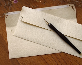 25 #10 Pergament-Umschläge - 10 x 23 cm Naturweiße Umschläge für Hochzeits- / Party-Einladungen - lange Versandumschläge