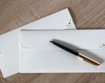 25 DL Umschläge 110 x 220 mm Naturweiße Kreidefarbe Umweltfreundliche Recyclingpapier-Umschläge für Hochzeitseinladungen Standardbriefe