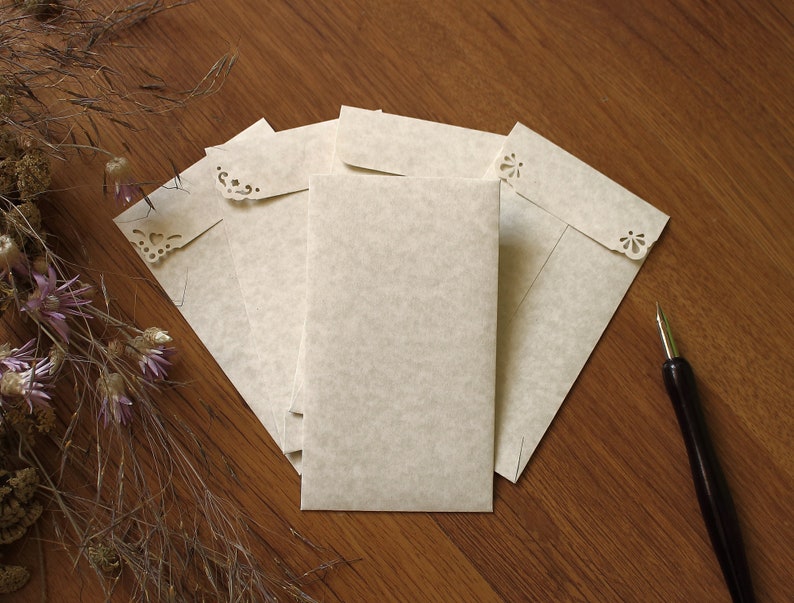 25 5 Coin Envelopes Parchment Natural 3x5.5 Envelopes for Wedding