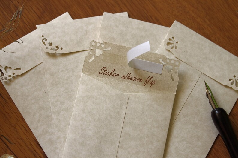25 5 Coin Envelopes Parchment Natural 3x5.5 Envelopes for Wedding