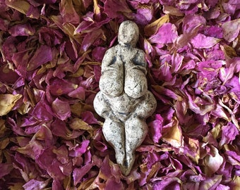Handmade Paleolithic Goddess Ceramic Sculpture: Venus of Lespugue