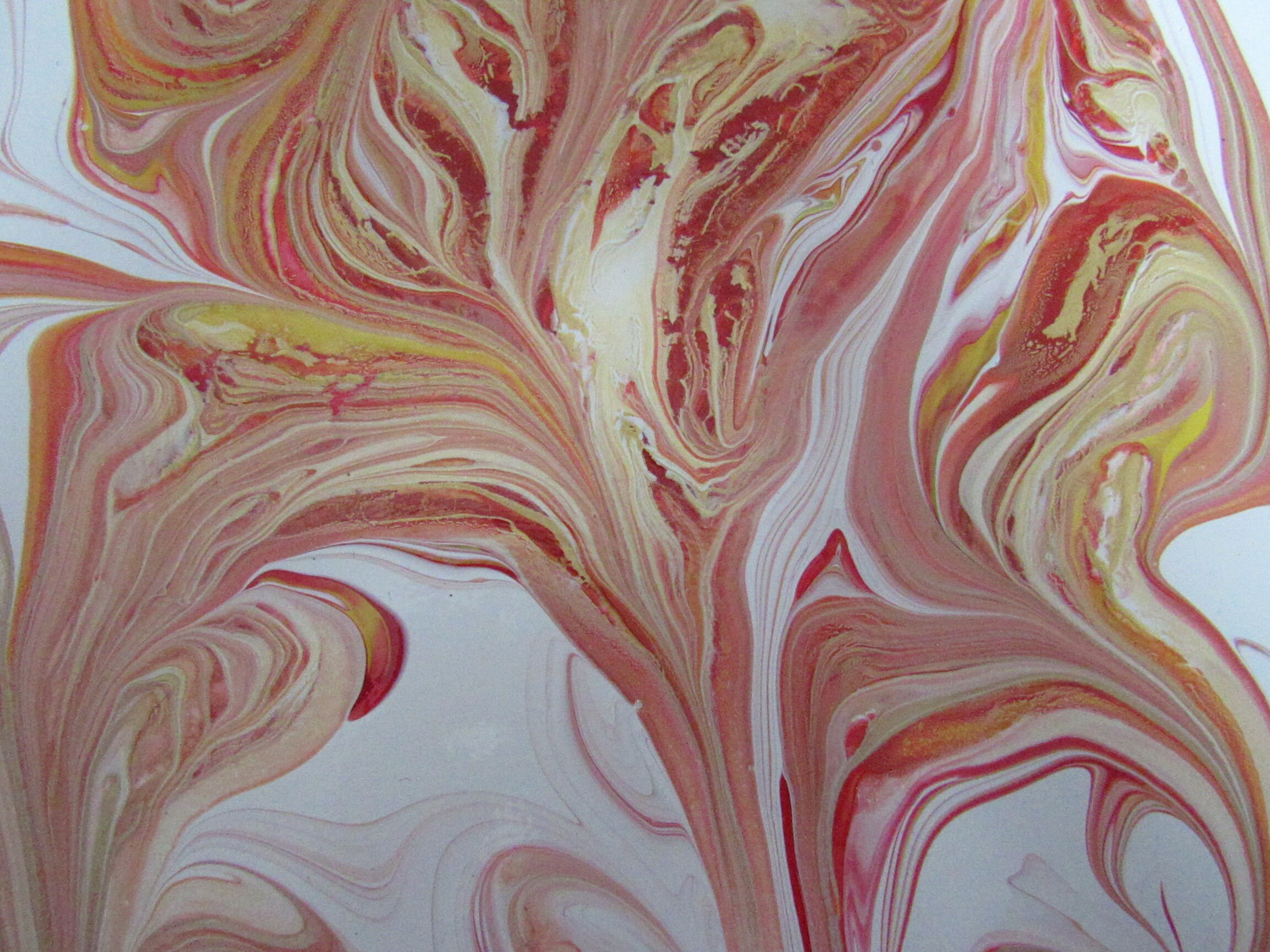 Warm Color Marble Acrylic Pour Painting on Canvas Etsy