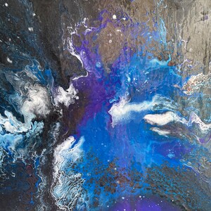 Galactic Fluid Art on Gallery Wrapped Canvas