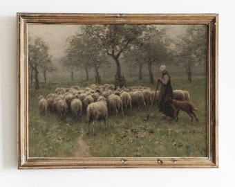 Sheep In a Fur Coat Dictionary Wall Picture Art Print Vintage Animal In Clothes