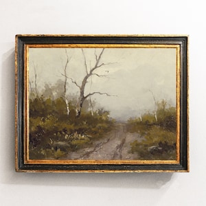 Autumn Landscape, Country Painting, Country Road Painting, Farmhouse Decor, Vintage Art / P176