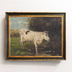 Cow Painting, Meadow Landscape, River Landscape, Farmhouse Decor, Mailed Print / P452