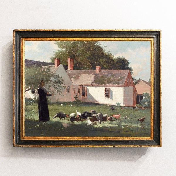 Farm Painting, Country Landscape, Cottage Landscape, Farmer Gift, Farmhouse Decor / P488