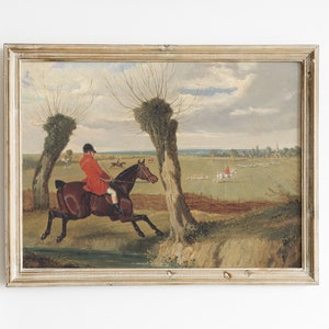 Horses Painting, Equestrian Painting, Animals Print, Equestrian Decor, Vintage Print / P325