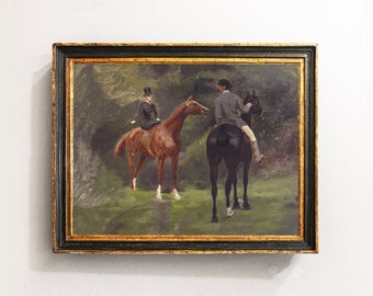 Horses Painting, Equestrian Painting, Horse Print, Equestrian Print, Farmhouse Decor, Equine Art / P581