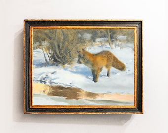 Red Fox Painting, Fox Art Print, Wildlife Fox Print, Fox Hunting Décor, Wildlife Art / P862